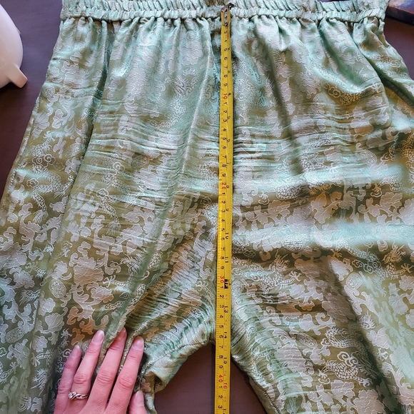 Oriental/Asian Style Pants in Green sz M - Picture 6 of 8